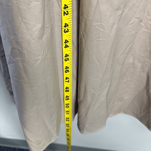 Abercrombie Fitch Tan Twist Front Smocked Back Maxi Dress Women's Medium - Picture 8 of 15